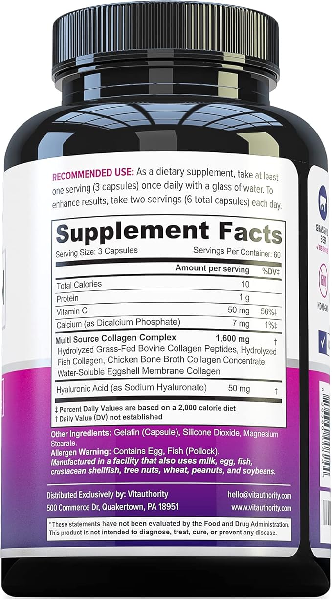 Vitauthority Multi Collagen Pills for Women 60 Servings
