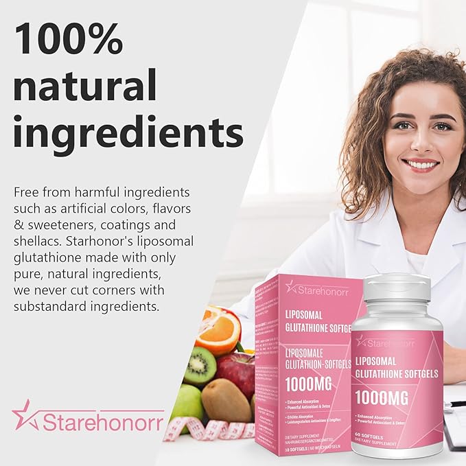 Liposomal Glutathione Softgels 1500MG, Reduced Glutathione 120 Softgels