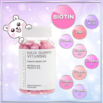 Hello Lovely! Hair Vitamins Gummy 5000 mcg 60 Bear
