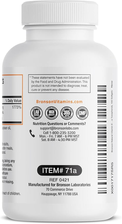 Bronson Natural Vitamin E Complex 400 100 Softgels