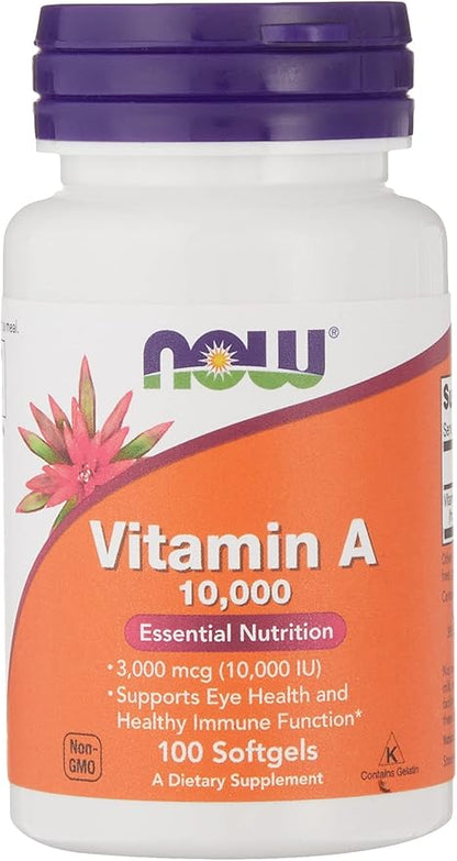 Now Foods, Vitamin A, 10,000 IU, 100 Softgels