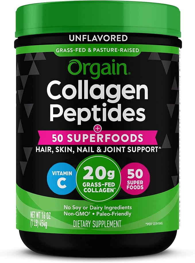Orgain Hydrolyzed Collagen + Superfoods Powder 1lb and 0.62lb