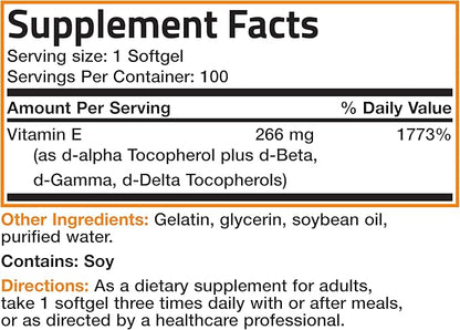 Bronson Natural Vitamin E Complex 400 100 Softgels