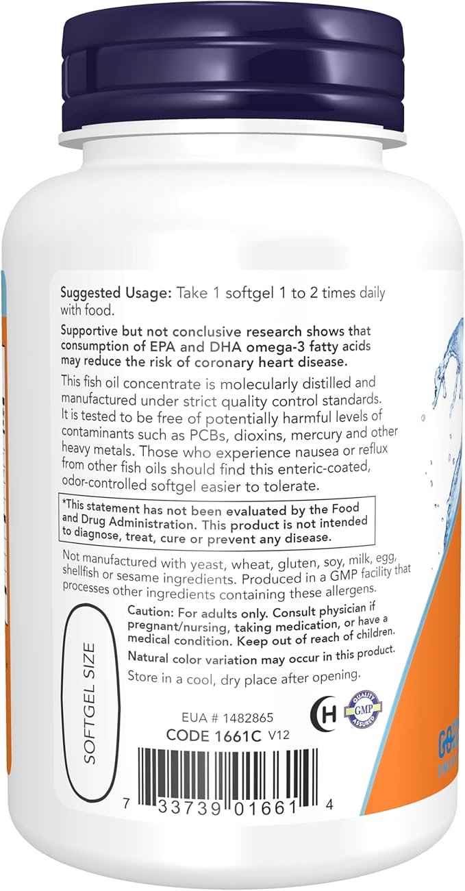 NOW Supplements, Ultra Omega-3 Molecularly Distilled 90 Softgels