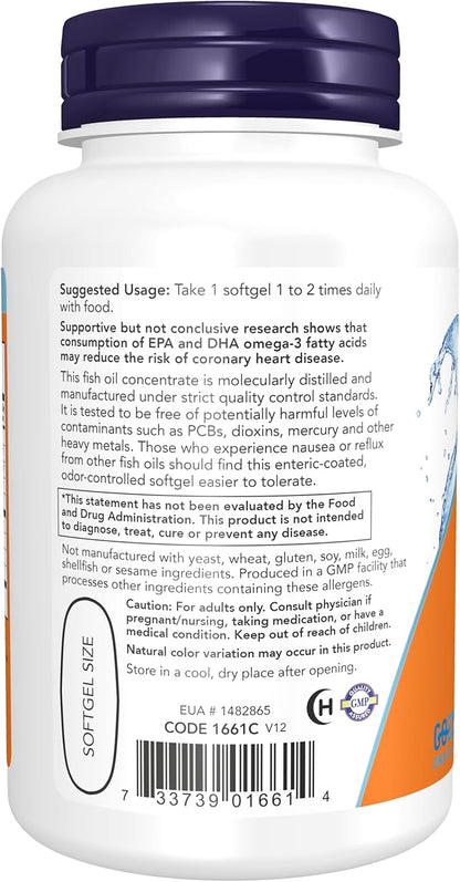 NOW Supplements, Ultra Omega-3 Molecularly Distilled 90 Softgels