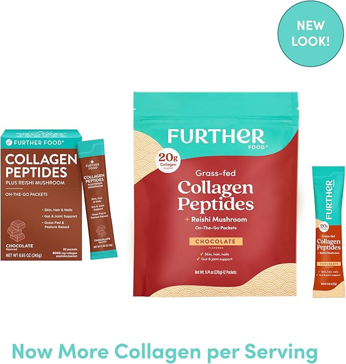 Further Food Chocolate Collagen Peptides Powder 1 & 3 Protein, 9.74 oz