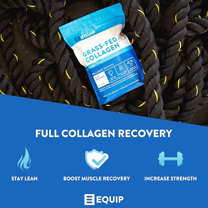 Equip Foods Grass Fed Collagen Powder -100% Hydrolyzed 1 Pound,
