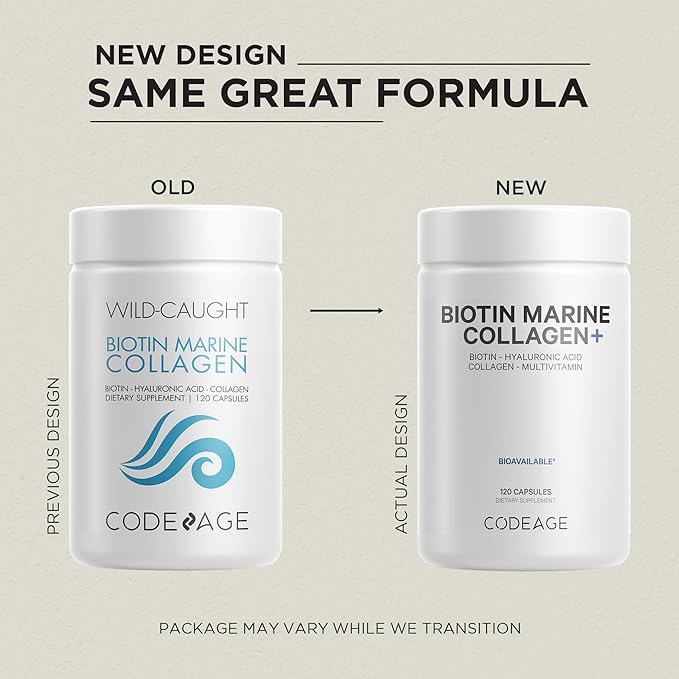 Codeage Marine Collagen Peptides – Hydrolyzed 10,000mcg Biotin 120 capsules
