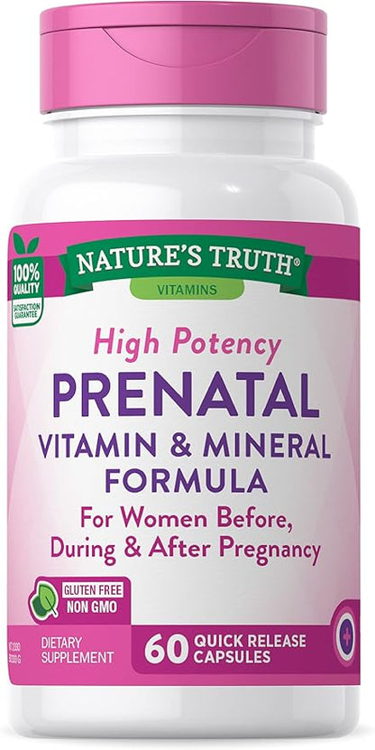 Nature's Truth Prenatal Vitamins With Folic Acid 60 Capsules