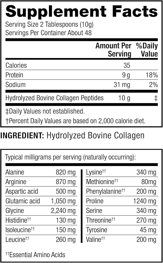 VitaMedica Unflavored Collagen Peptides Powder 48 Servings