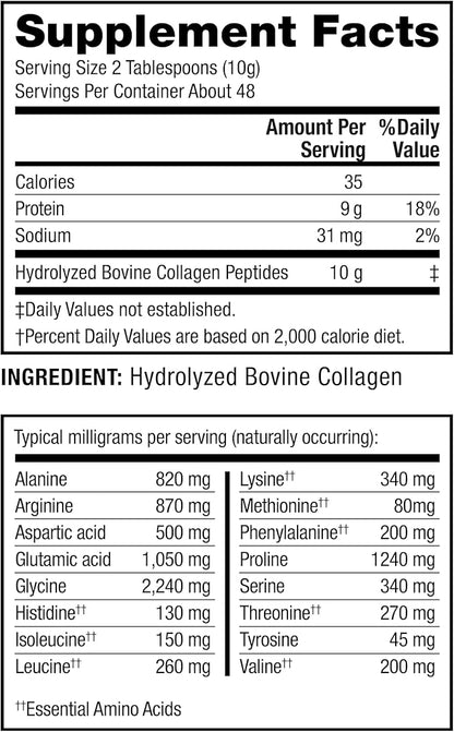 VitaMedica Unflavored Collagen Peptides Powder 48 Servings