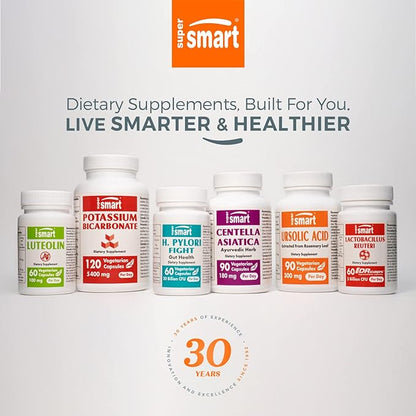Supersmart - EDTA 1000mg per Day - Calcium Disodium EDTA Supplement | Non-GMO & Gluten Free - 180 Vegetarian Capsules