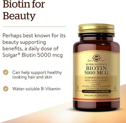 Solgar Biotin 5000 mcg 180 Count
