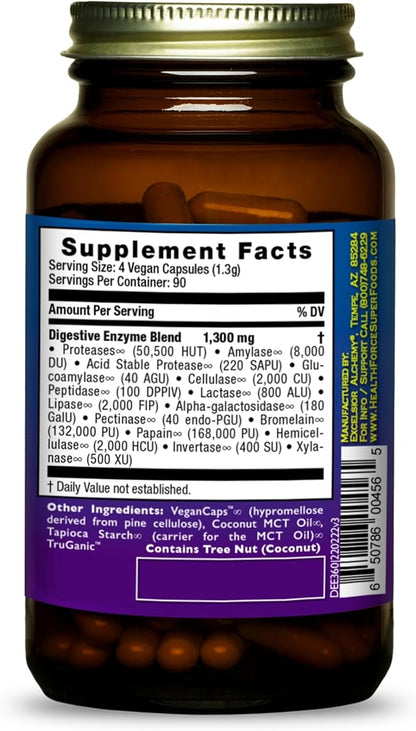 HEALTHFORCE SUPERFOODS Digestion Enhancement Enzymes 360 Vegan