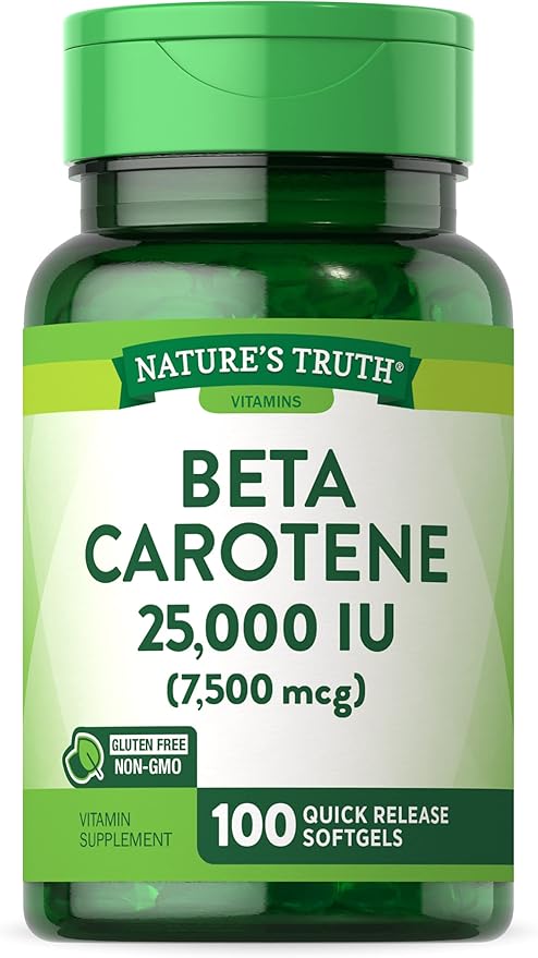Beta Carotene 25000 IU Softgels 100 Count