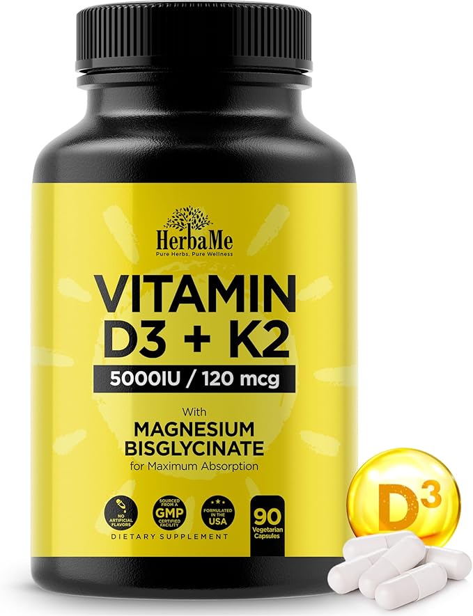 Vitamin D3 5000 IU + K2 90 Capsules