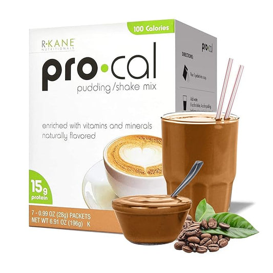 Pro-Cal Pudding/Shake Mix, Low Calorie Protein 15g Protein, 7 Packets