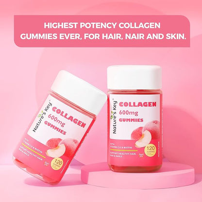 Nature's Key Collagen Gummies with Vitamins 600mg Collagen (120 Gummies, 1)