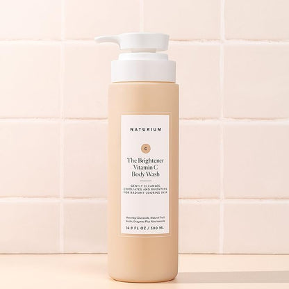 Naturium The Brightener Vitamin C Body Wash, Gentle Cleanser for Smoother-Looking Skin, Removes Dirt, Oil & Other Impurities, 16.9 oz