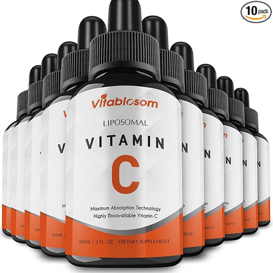 Liposomal Vitamin C 2000mg Liquid for Adults, High Absorption VIT C, Maximize Vitamin C, Good for Immune System & Antioxidant, 60ML (10 Bottle)