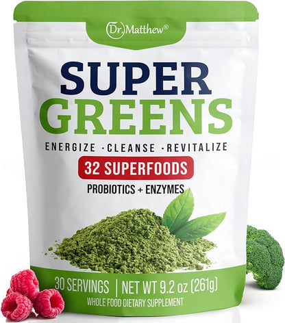 Green Juice Powder. Supergreens Superfood Powder. 32 Superfoods