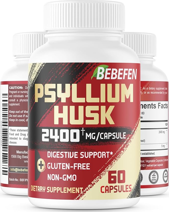 BEBEFEN Psyllium Husk Capsules 2400mg 2 Month