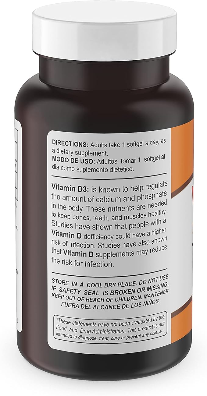 Vitamin D3 Dietary Supplement. High Strength. 250mcg. 100 100 Gels