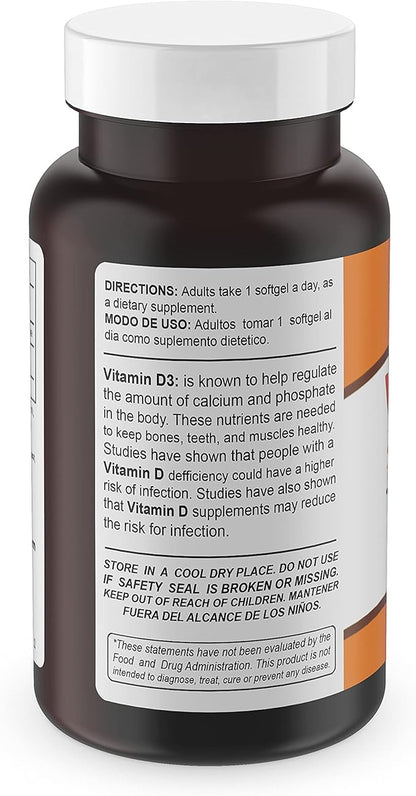 Vitamin D3 Dietary Supplement. High Strength. 250mcg. 100 100 Gels