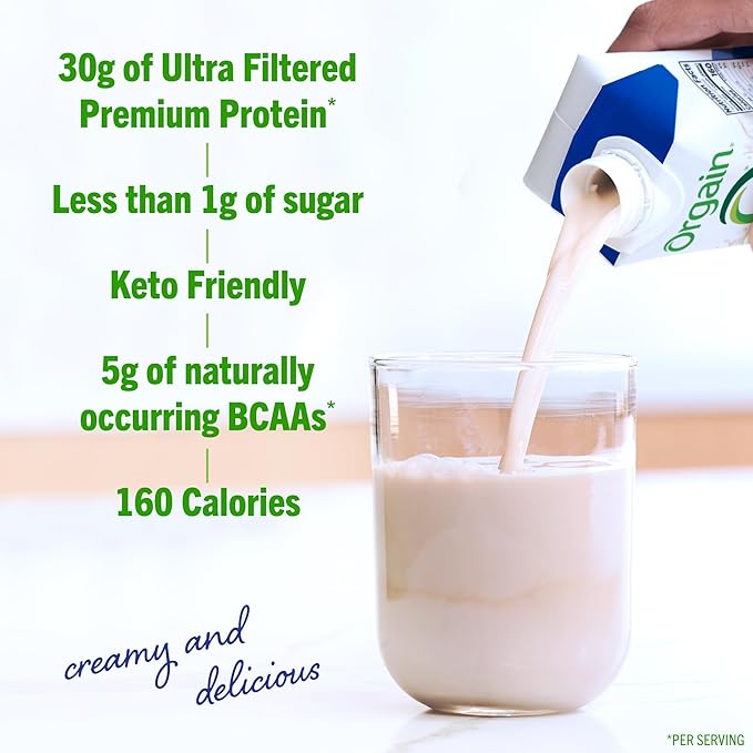 Orgain 30g High Protein Shake, Dairy Isolate Milk Protein, Fruity Cereal, 6g BCAAs, <1g Sugar Per Serving, Meal Replacement, Ready to Drink, Keto Friendly, Gluten-Free 11 Fl Oz (Pack of 12)