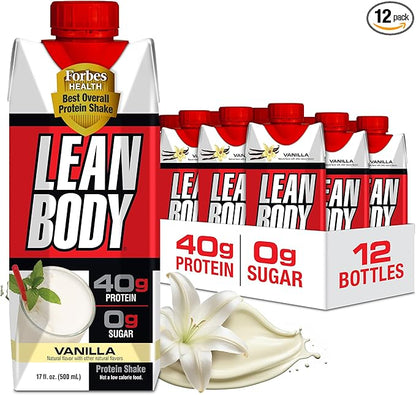 Lean Body Ready-to-Drink Vanilla Protein Shake, 40g Protein, 0 Sugar, 22 Vitamins 17 Fl 12) LABRADA