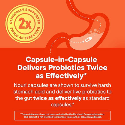 Nouri Digestive Health Probiotic and Omega 30 Day
