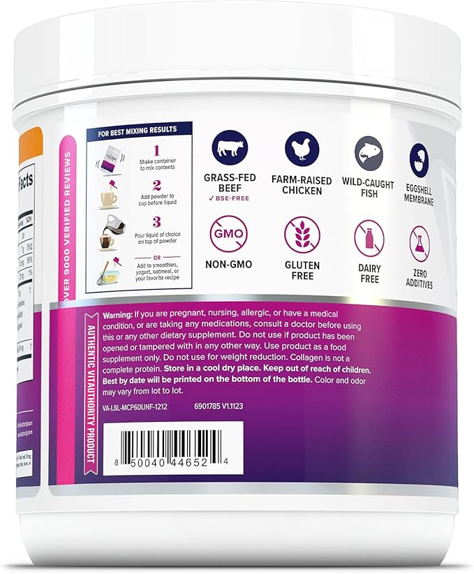 Multi Collagen Peptides Plus Hyaluronic Acid 60 Servings