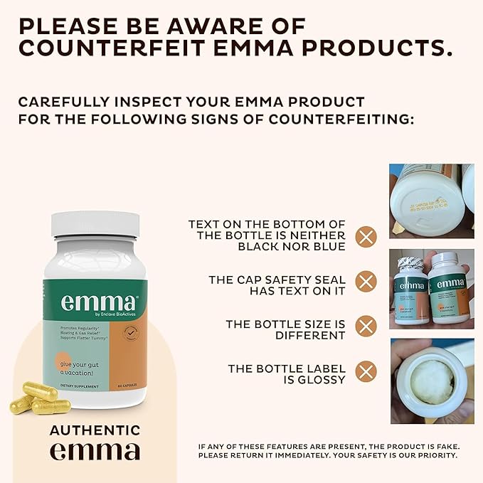 Emma Gut Health Doctors Endorsed Supplement - 60 Capsules - Relief from Gas and Bloating, Repairs Leaky Gut with Magnesium, Berberine, Vitamin D, Quercetin & More - Gut Health & Colon Cleanse Formula