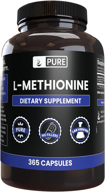 PURE ORIGINAL INGREDIENTS L-Methionine (365 Capsules)