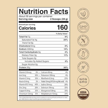 KOS Vegan Protein Powder Erythritol Free, Chocolate 28 Servings