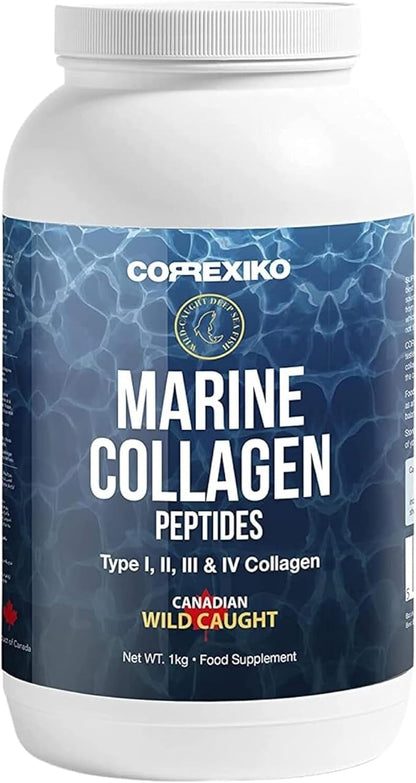 CORREXIKO Marine Collagen Powder Supplement Unflavored 10,000mg Double 1kg, 100 100 Servings