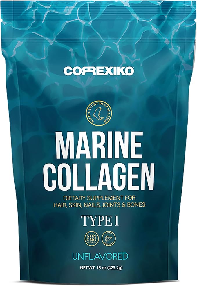 CORREXIKO Marine Collagen Powder Supplement Unflavored 10,000mg Double 15oz, 42 42 Servings