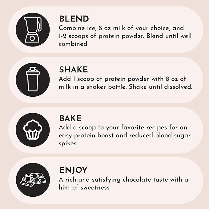JUST INGREDIENTS Chocolate Protein Powder | 15 Servings | 100% Grass-Fed Whey | Non-GMO, Gluten-Free, No Artificial Flavors