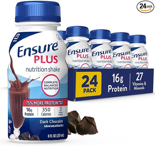 Ensure Plus Dark Chocolate Nutrition Shake, 24 Count
