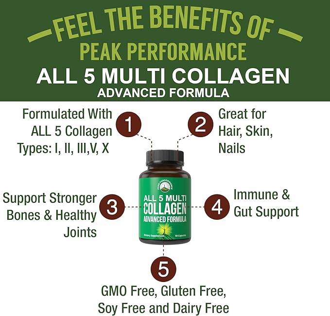 Peak Performance All 5 Multi-Collagen Capsules 90 Pills 5 Collagen