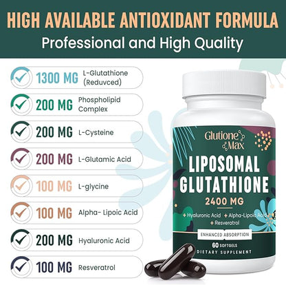 2400MG Liposomal Glutathione 60 Softgels