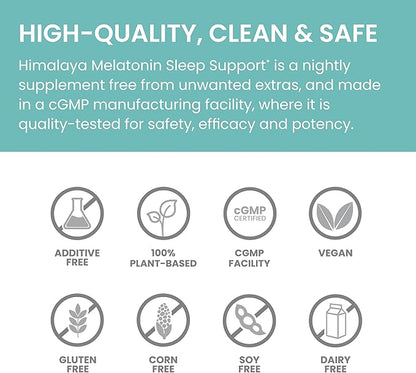 Himalaya Melatonin Sleep Support with GABA, 3mg for 60 Capsules, 2 Month