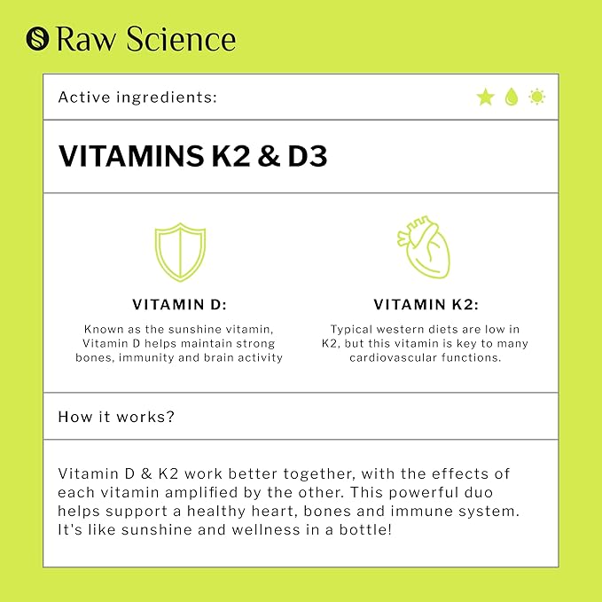 Liquid Vitamin D3 K2 10000 iu 200 mcg MK7 Vitamin K2 Drops K2 D3 D3 Vitamin 2 fl