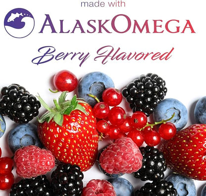 (5 Pack) Smarter Omega 3 Fish Oil, Berry Flavor, Burpless, Tasteless, 2000mg, Potent Triple Strength DHA EPA Brain Omega-3, Joint & Heart Support, Made with AlaskOmega®