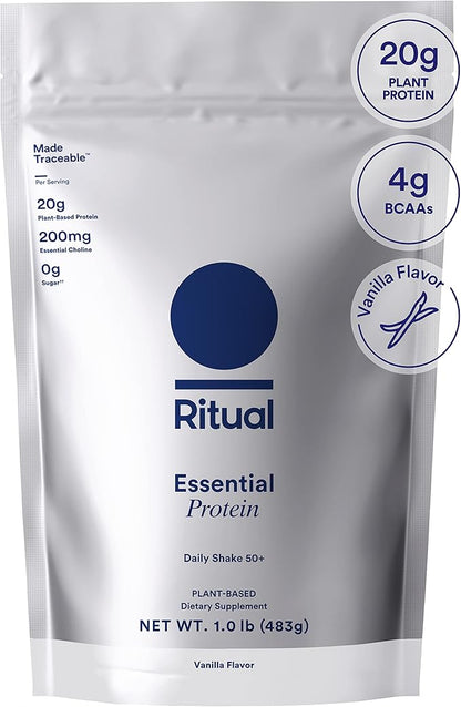 Ritual 50+ Vegan Protein Powder 20g Organic 3rd Party 1 Lbs