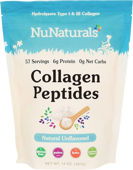 Nunaturals Collagen Peptides Powder (Type I, 14 oz