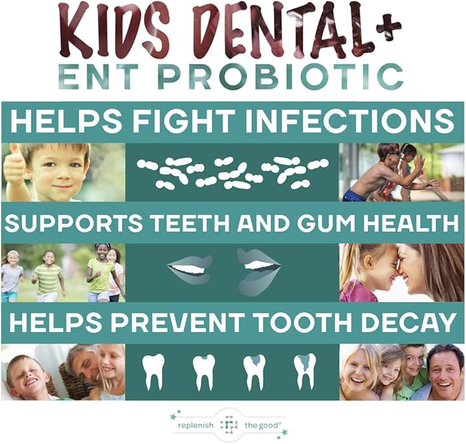 Children's Probiotics, 60 Cherry-Pomegranate Chewables - Easy to Swallow, Helps Digestive & Immune Support, Oral Probiotics for Healthy Teeth and Gums, Bad Breath & ENT Support