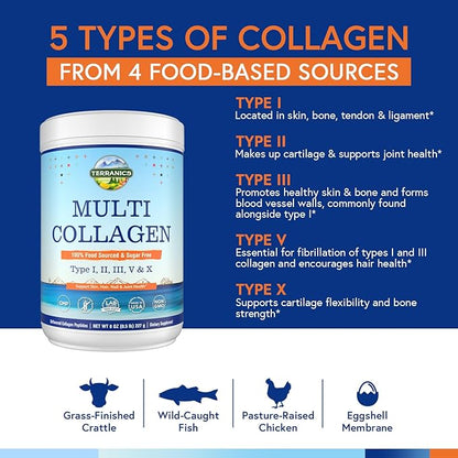 Terranics Multi Collagen Peptides Powder, Type 8oz