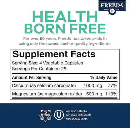 Freeda Super Cal/Mag Calcium Magnesium (100 Capsules)