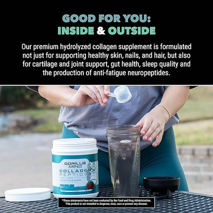 Gorilla Mind Collagen Peptides Powder 435g (Blue